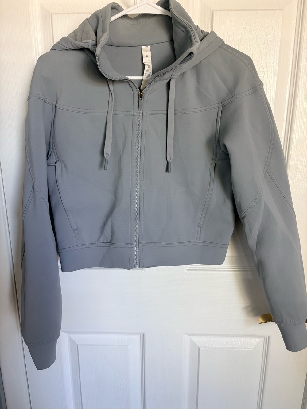 lululemon athletica Soft Gray Hooded Zip Bomber Jacket